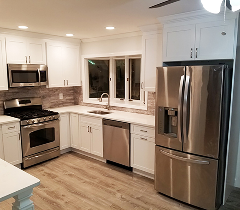 New kitchen flooring and cabinetry in Suffolk County, NY