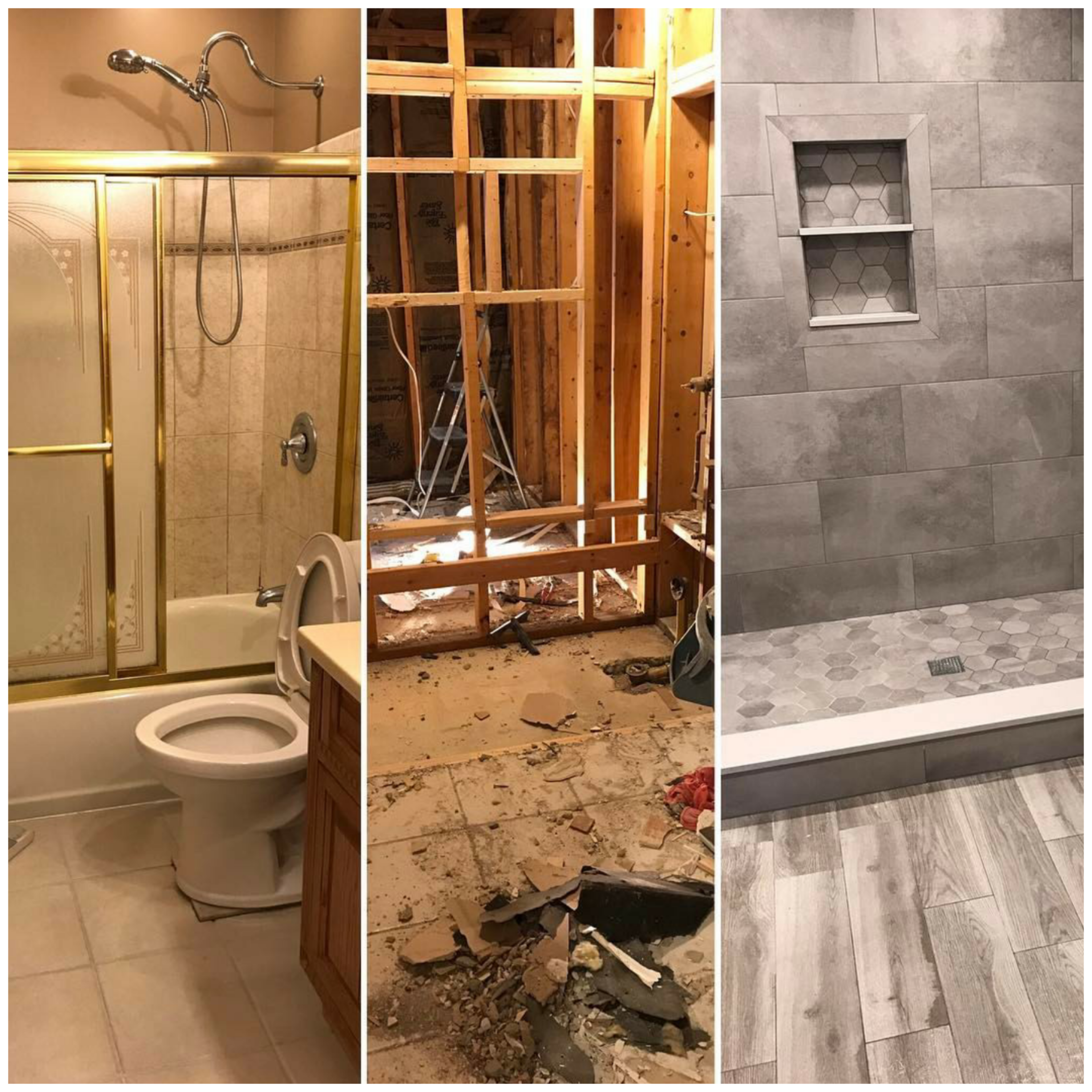 Remodeled bathroom collage