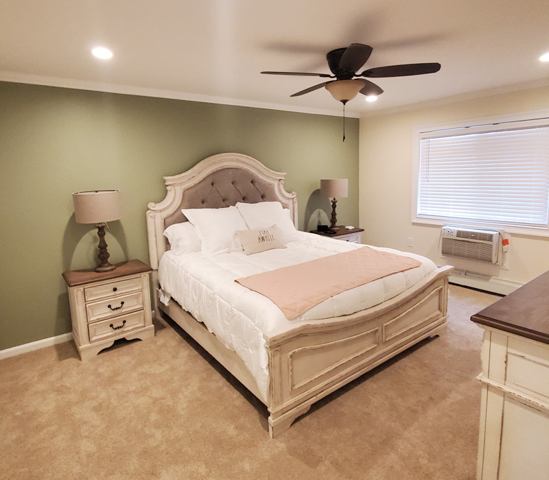Bedroom with new paint in Islip, NY.