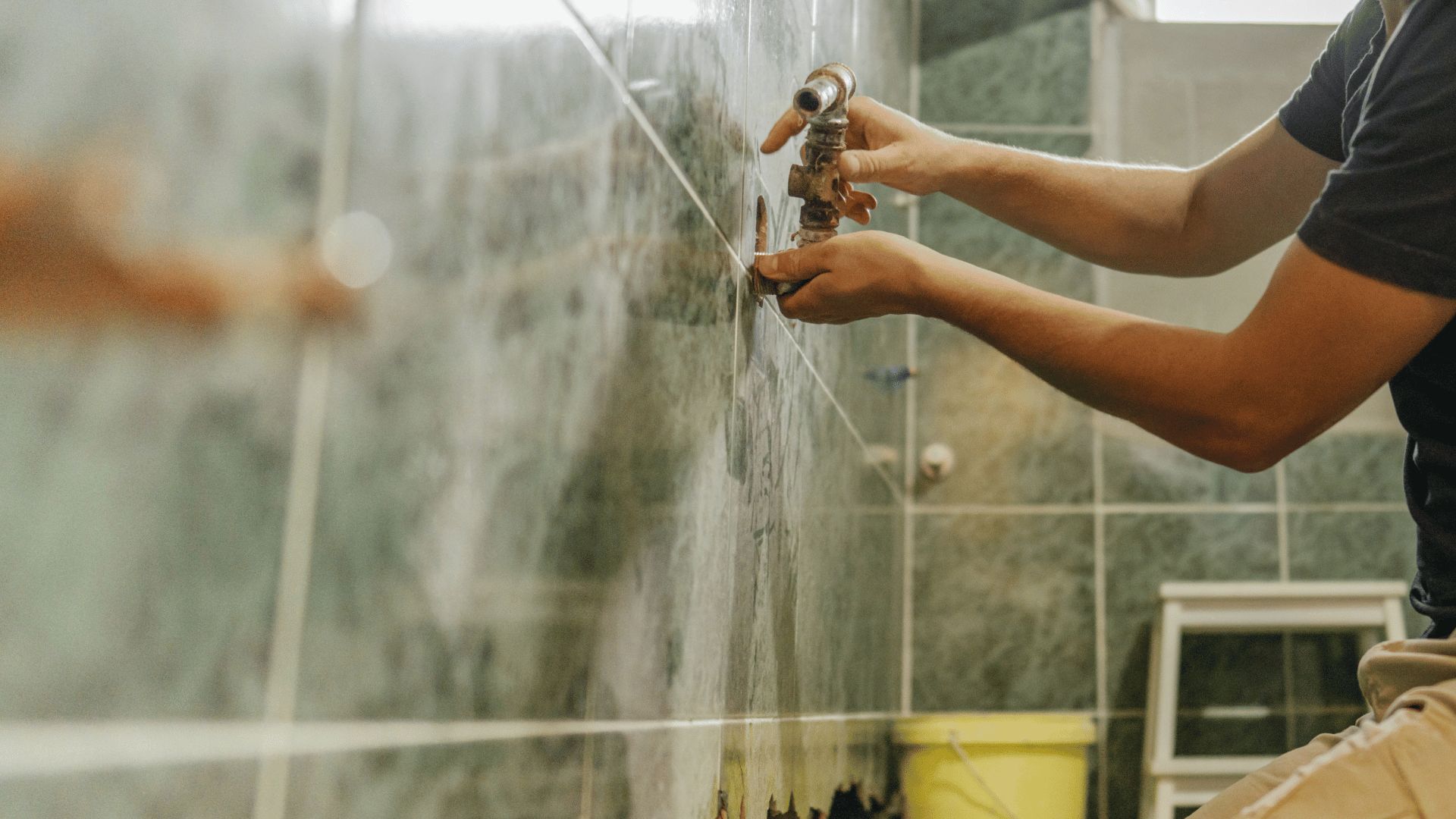 Bathroom fixture installation during a bathroom renovation