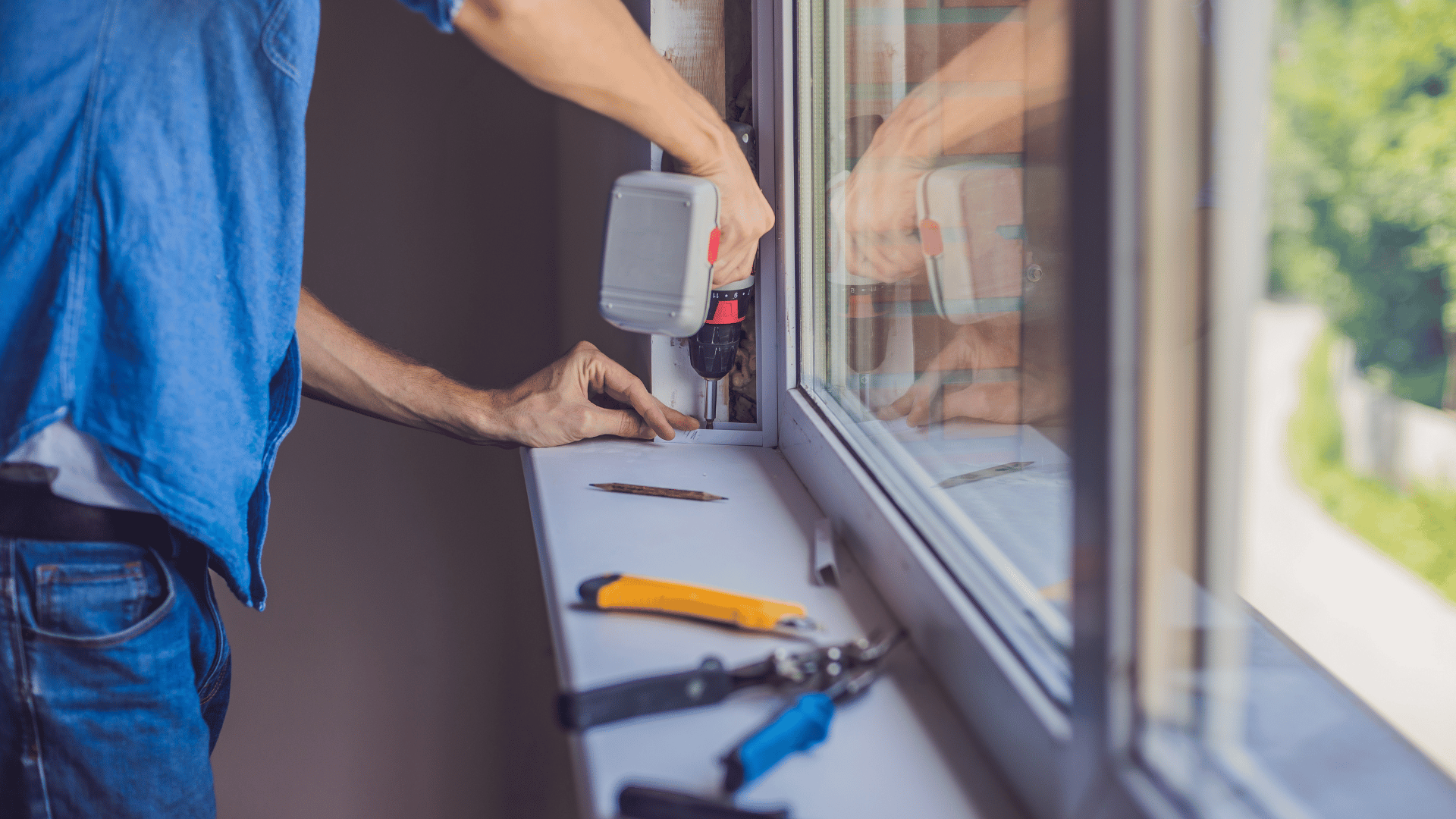 Contractor replacing window on home with homeowner's insurance