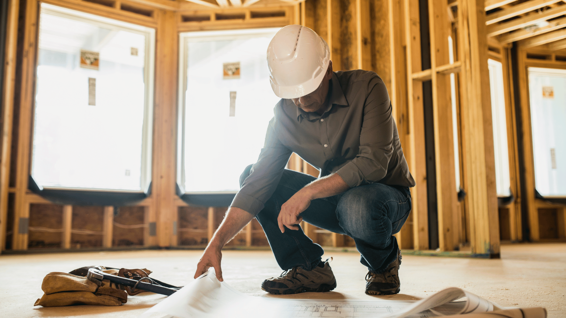 A hired local contractor planning a home remodeling project